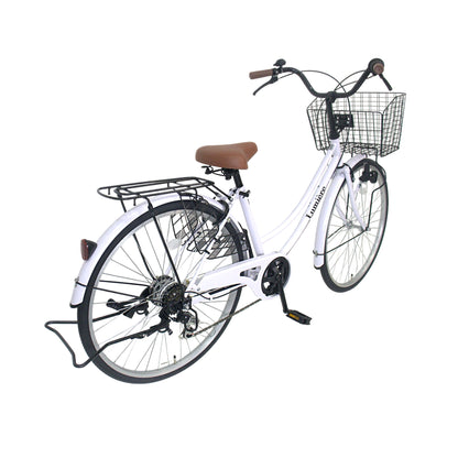 9月25日以降発送 Lumiere 自転車 ママチャリ 26インチ 6段変速ギア ブロックダイナモライト